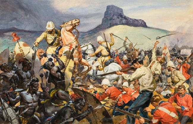 Сражение при Изандлване - Завершающая часть сражения - прорыв английской линии. Художник James McConnell
